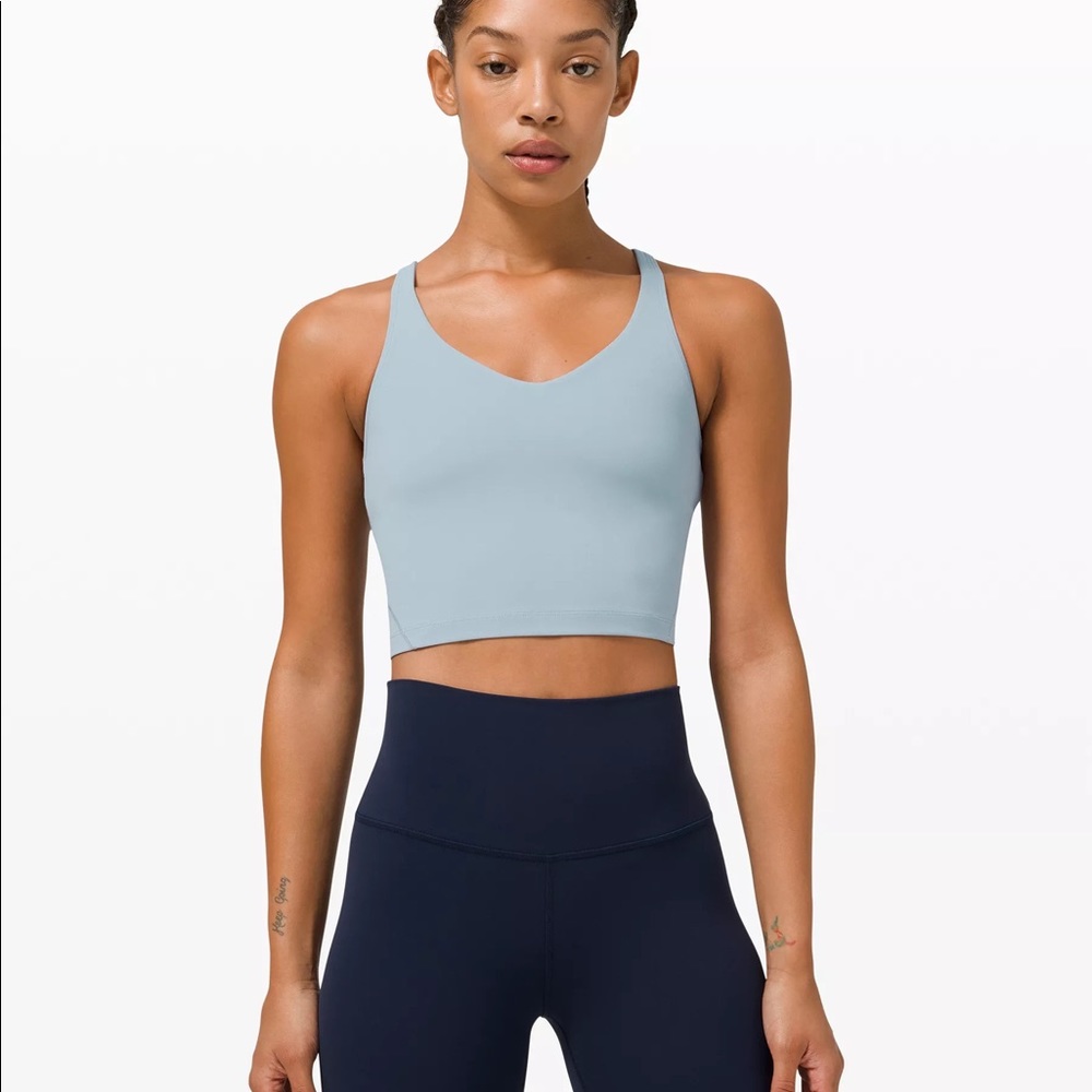 Lululemon Athletica Blue Cropped Fitted Tank Top